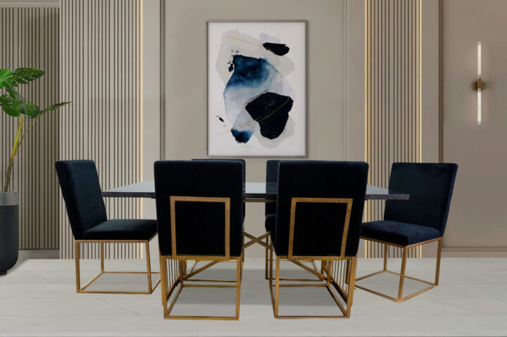 Loria Marble Top Table Dining Set