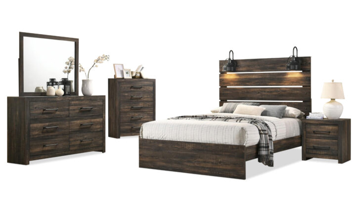 princess polly baby blue dress Hudson Bedroom Set Bed, Dresser, Mirror, Chest & Nightstand Full Size Brown