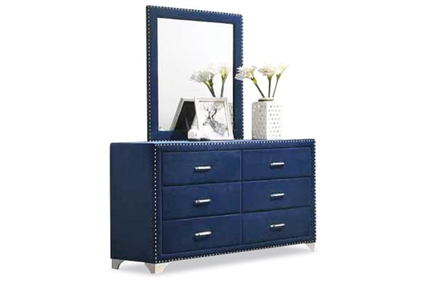 blue velvet dresser Melody Pacific Blue Velvet Upholstered Bedroom Dresser