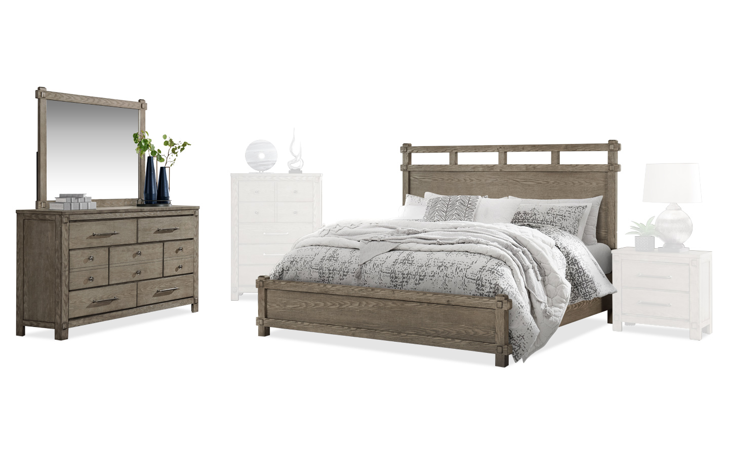 Free Delivery & Free Setup | Otis Bedroom Set Bed, Dresser & Mirror King  Size Light Brown  Furniture Sale | Furniture Mecca