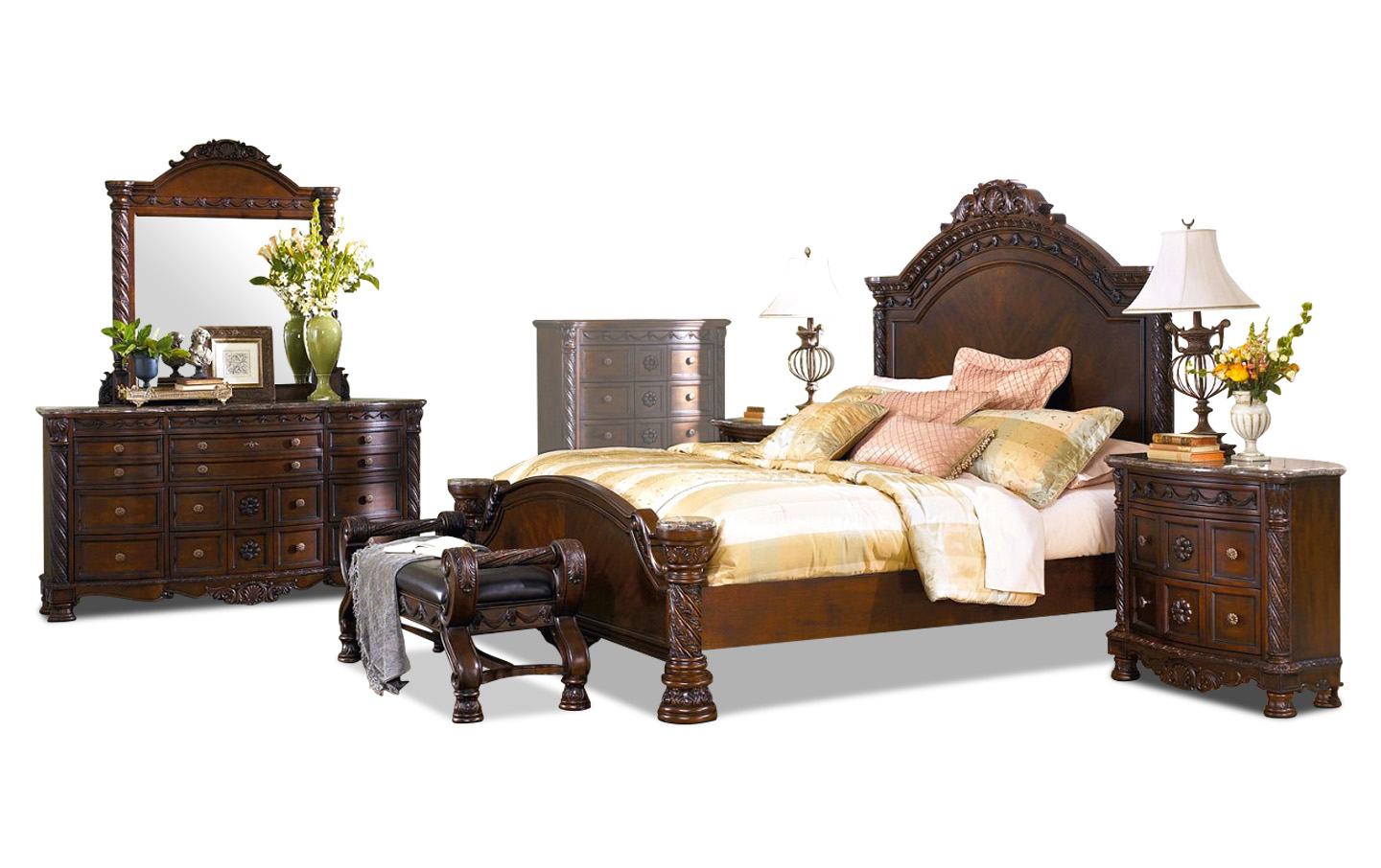 brown dresser and nightstand set Amazon.com: Nasonet Dresser and Nightstand Sets 3 Piece, 6 Drawer Dresser for Bedroom and Nightstands Set of 2, Wood Chest of Drawers Night Stand Mid Century Modern Bedroom Furniture Set, Walnut :