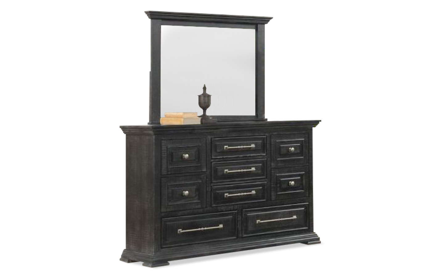 Masha Bedroom Set Black Queen Size Bed, Dresser & Mirror Masha Bedroom Set Black Queen Size Bed, Dresser & Mirror