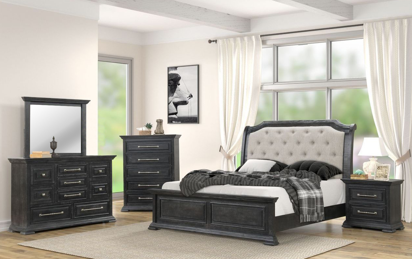 Free Delivery & Free Setup | Masha Bedroom Set Black Queen Size Bed, Dresser, Mirror & Nightstand Tax Refund Furniture Sale | Furniture Mecca Free Delivery & Free Setup | Masha Bedroom Set Black Queen Size Bed, Dresser, Mirror & Nightstand Tax Refund Furniture Sale | Furniture Mecca