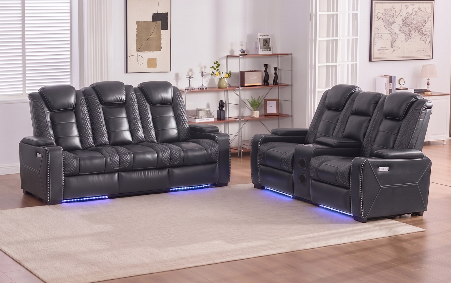 Othello Dual Power Reclining Sofa and Loveseat Set | Furniture Mecca