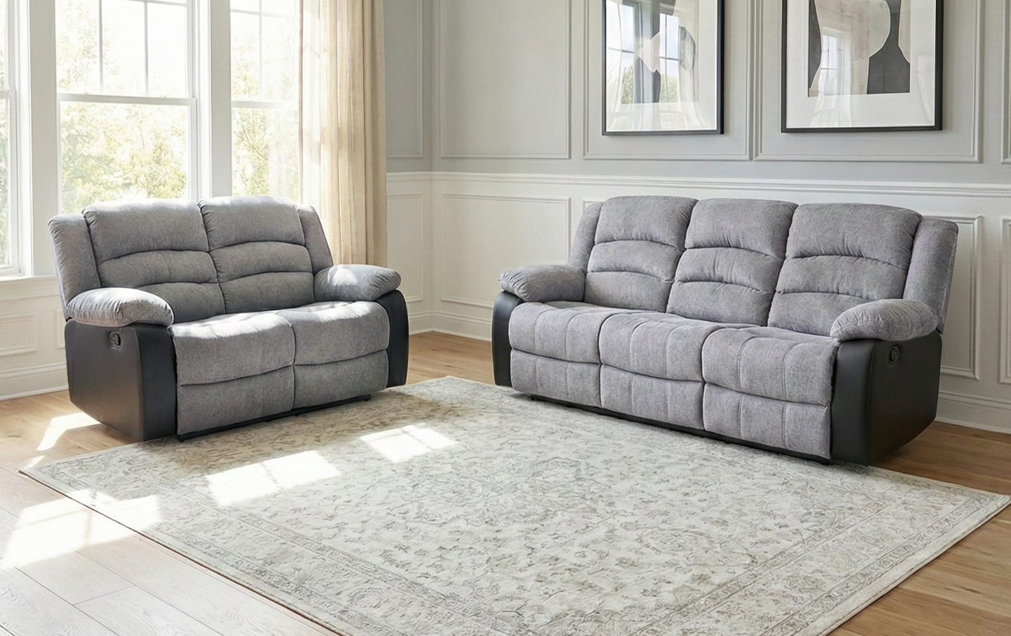 Free Delivery & Free Setup | Samuel Reclining Sofa and Loveseat