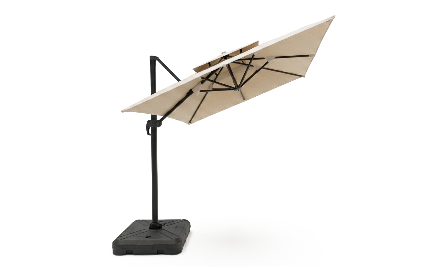 cantilever patio umbrella roma 120'' x 118'' Rectangular Kozyard Fabric Color: Blue making it more stable against strong gusts Cantilever umbrella Roma-Deluxe grey |