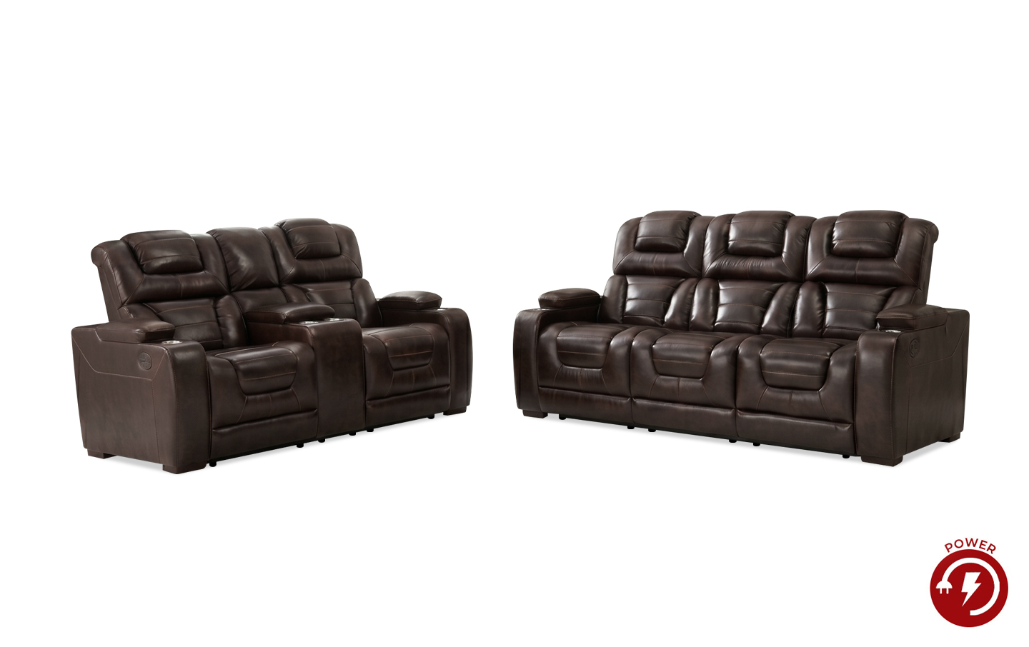 Othello Dual Power Reclining Sofa and Loveseat Set | Furniture Mecca