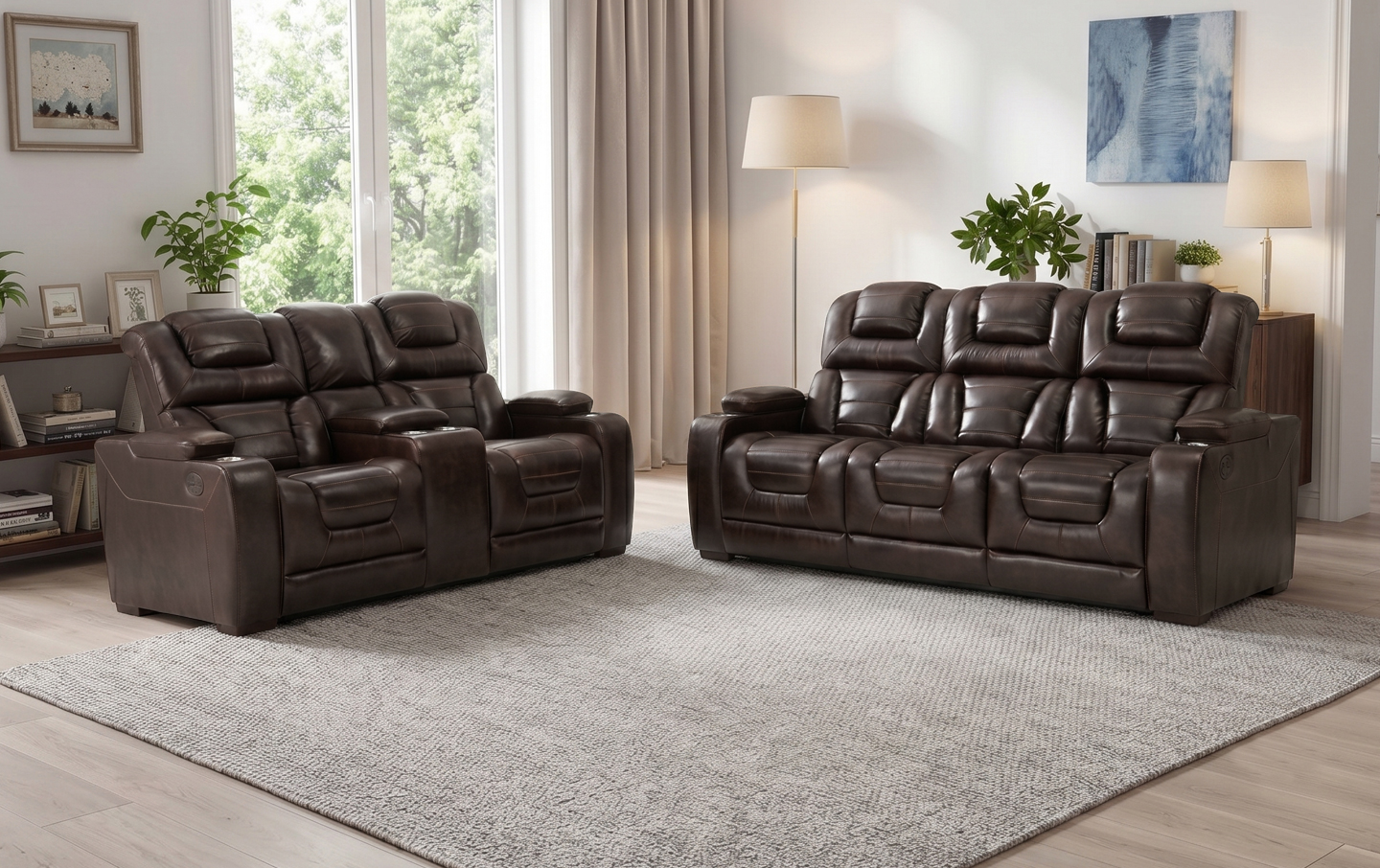 Othello Dual Power Reclining Sofa and Loveseat Set | Furniture Mecca